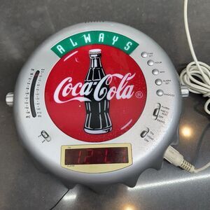 Vintage Always Coca Cola 1970's Crown Cap Clock Radio Wall Piece READ